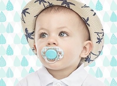 Пустышки ортодонтические Badabulle Azdec Boy (0-6 мес.), 2 шт.