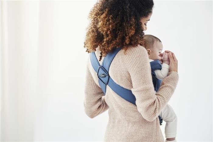Анатомический мультифункциональный рюкзак-кенгуру BabyBjorn Mini Vintage Indigo, хлопок