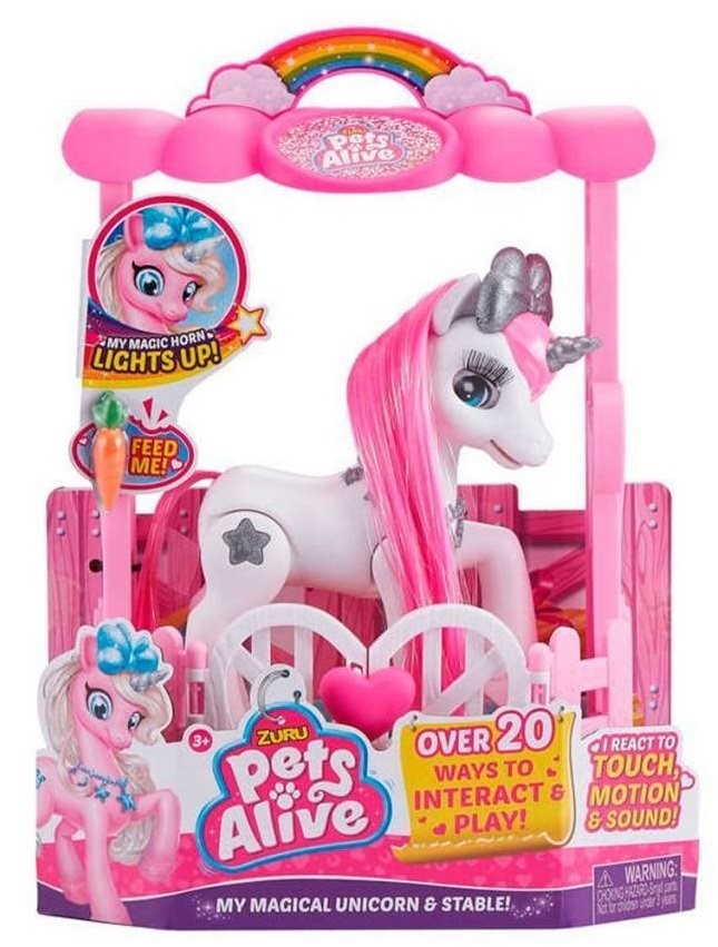 Интерактивный игровой набор Pets Alive Белый единорог в домике