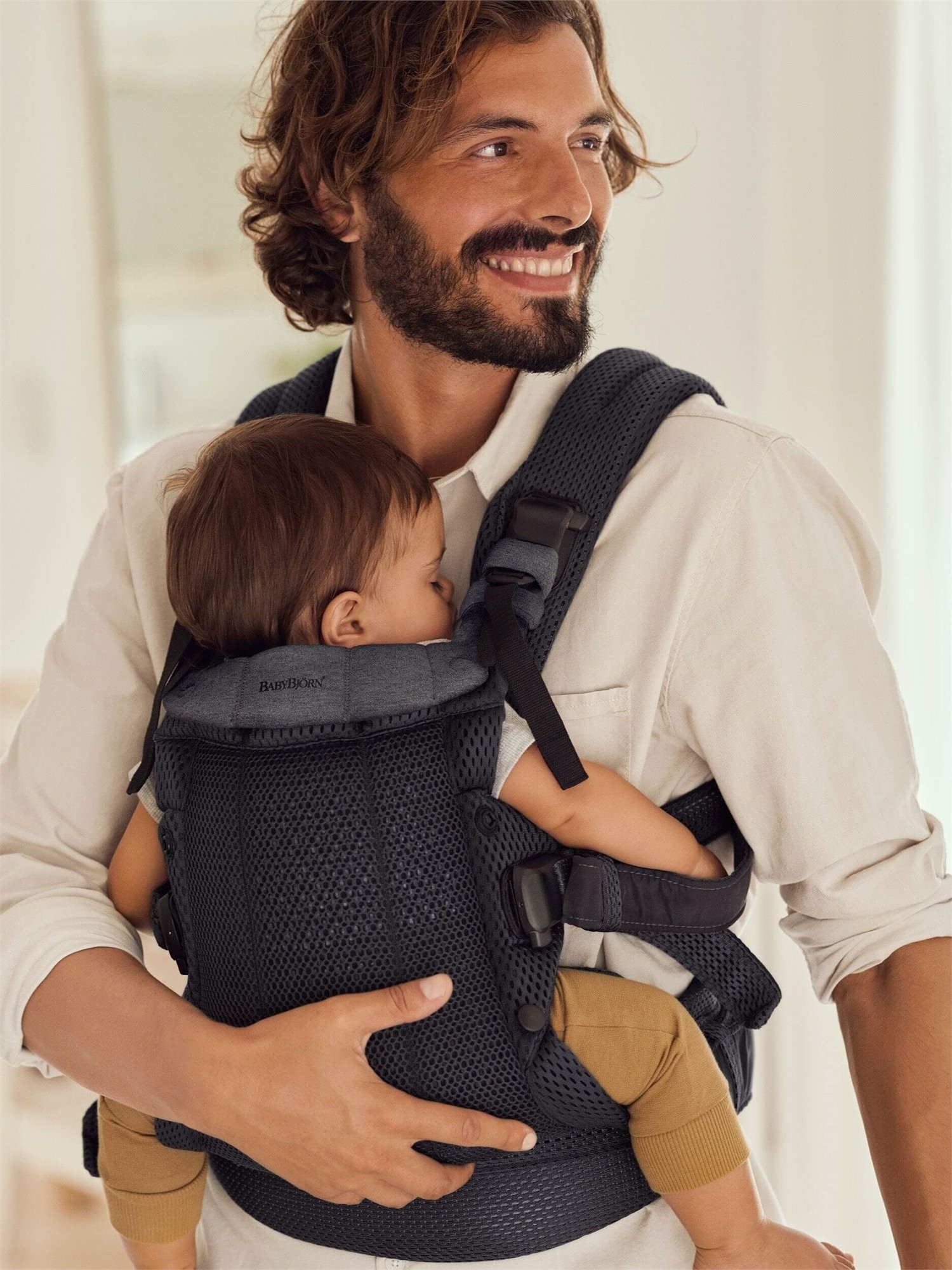 Анатомический мультифункциональный рюкзак-кенгуру BabyBjorn Harmony Anthracite, 3D Mesh