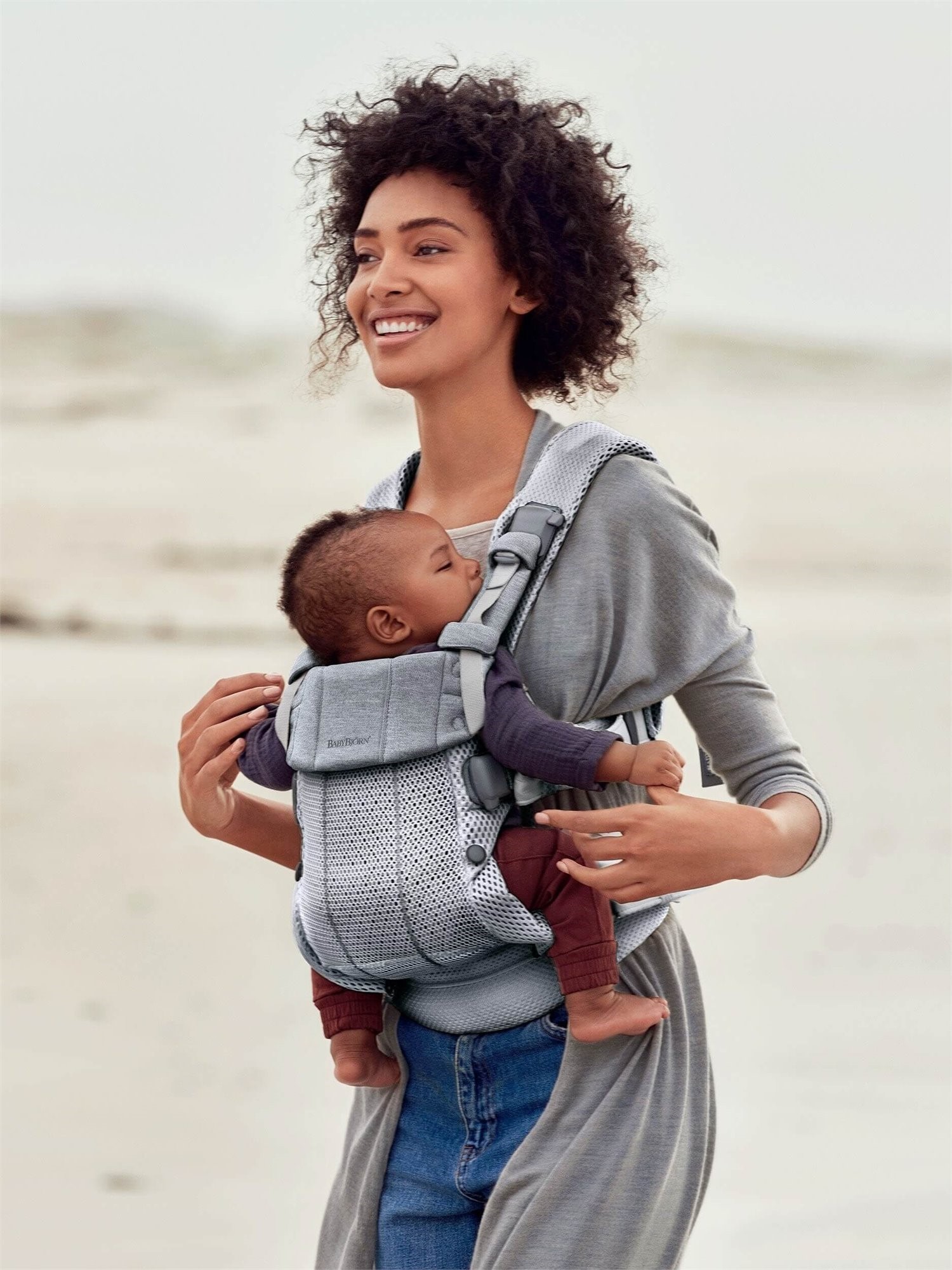 Анатомический мультифункциональный рюкзак-кенгуру BabyBjorn Harmony Silver, 3D Mesh