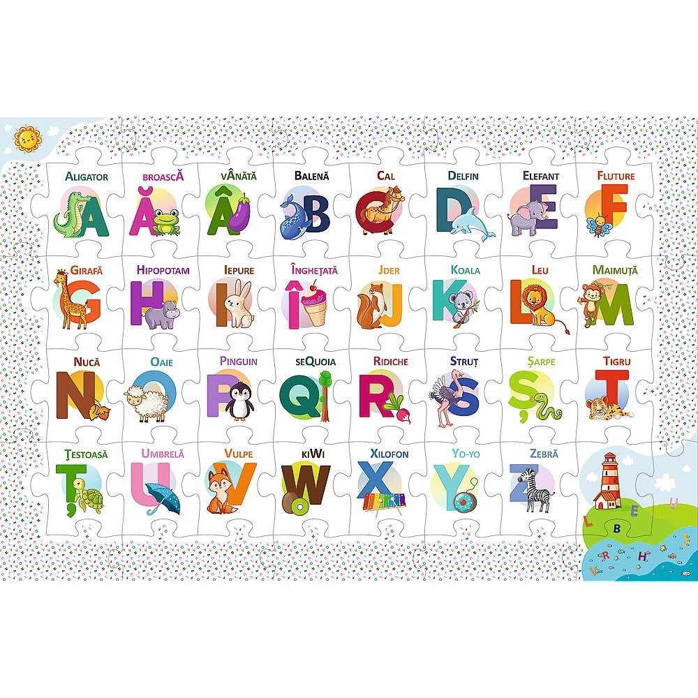 Puzzles educational Trefl Alphabet, 44 piese