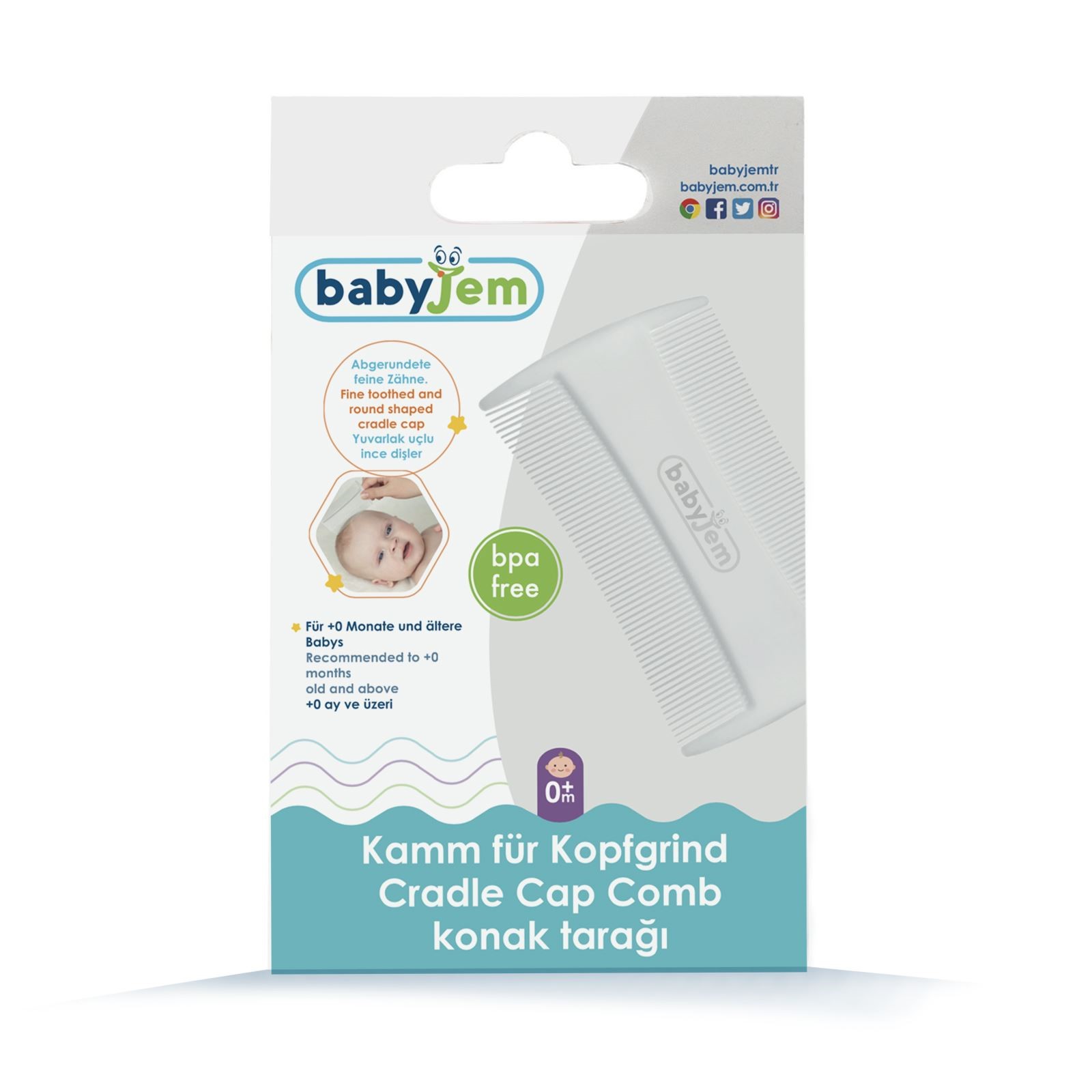 Pieptene pentru pentru cruste de lapte BabyJem Delicate
