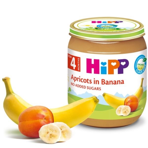 Пюре HiPP из абрикосов и бананов (4+ мес.), 125 г