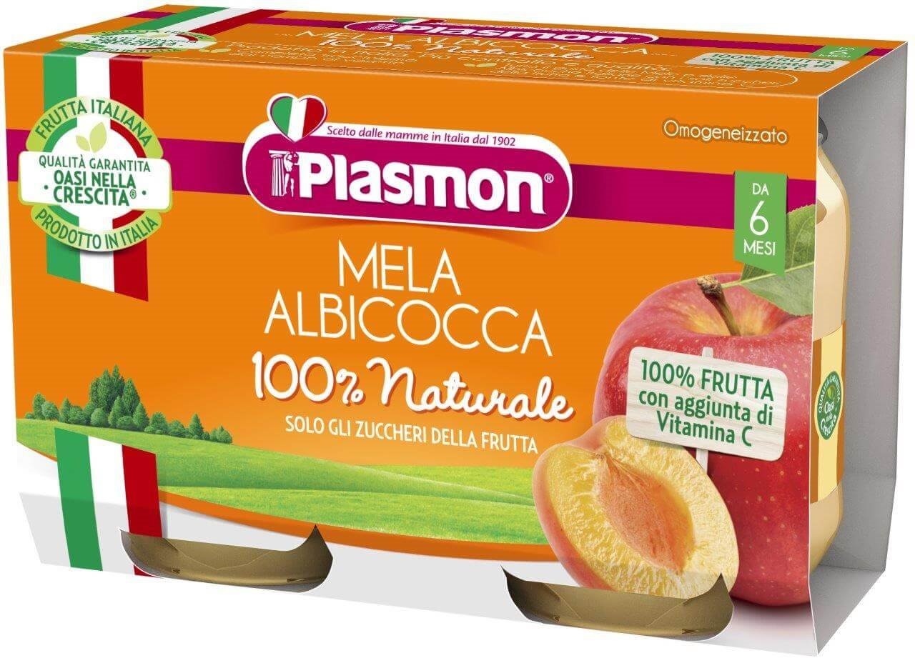 Piure Plasmon din mere si caise (6+ luni), 2x104 g