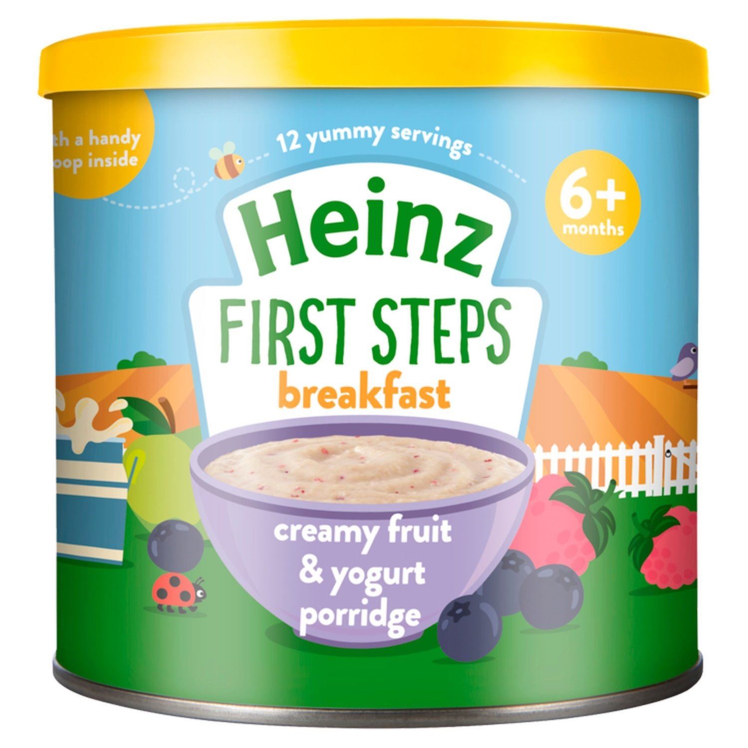 Terci Heinz First Steps Cereale, fructe, iaurt (6+ luni), 240 g