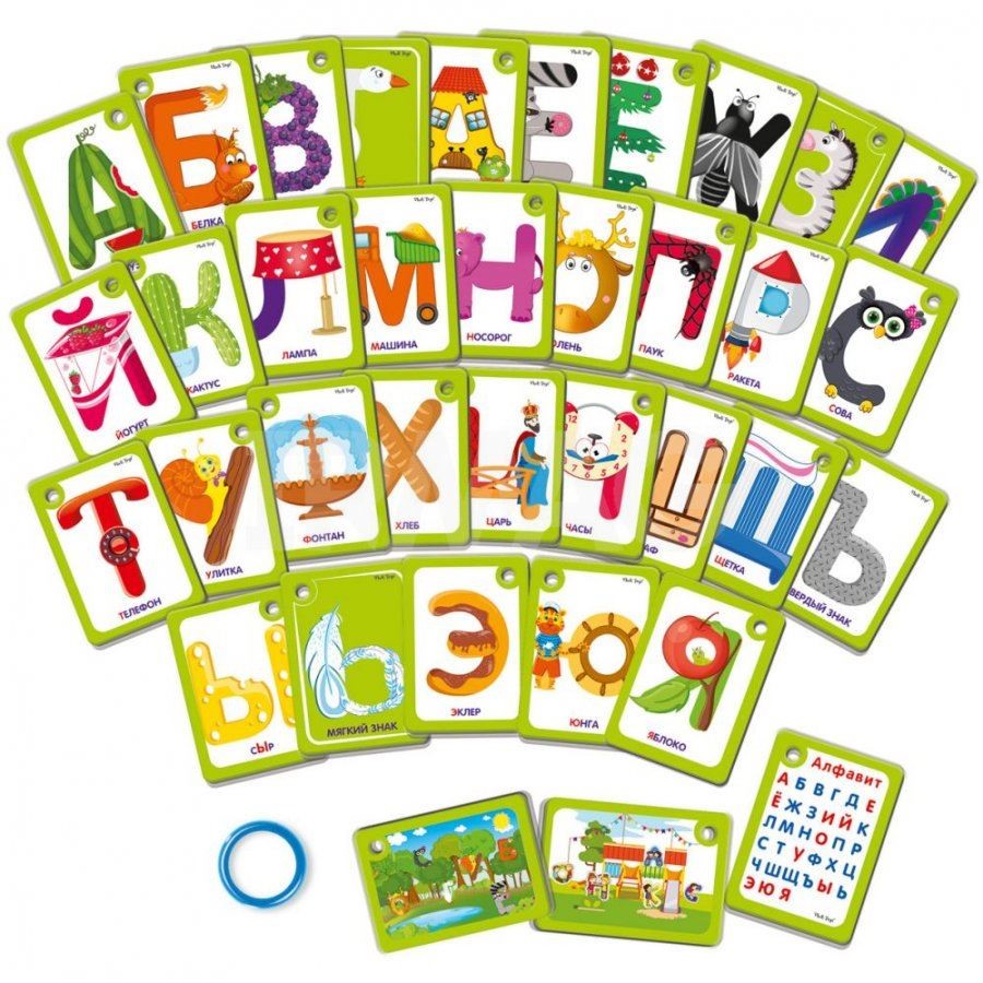Cartonase Vladi Toys litere Alfabet cu inel